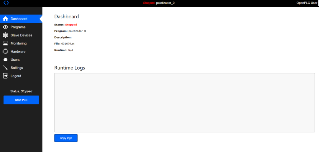 Pantalla dashboard, Como conectar OpenPLC y Factory.io