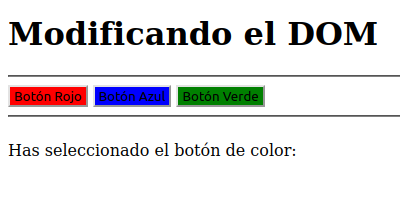 Vista de la detección de botones html con javascript