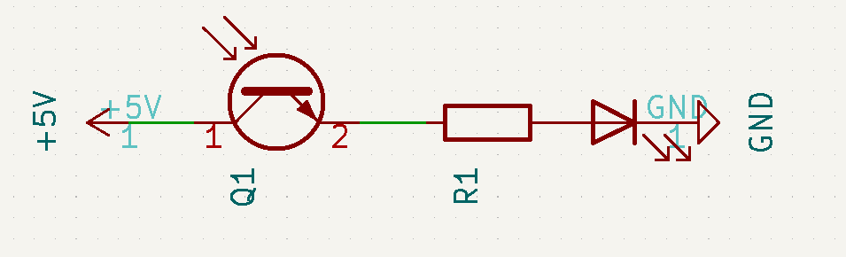 Esquema básico de un fototransistor